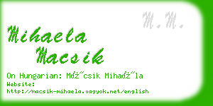 mihaela macsik business card